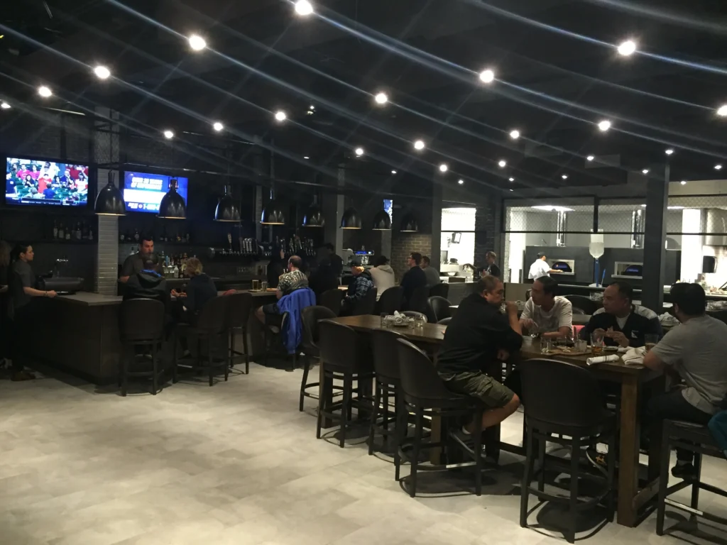 Inside the Rec Room South Edmonton Common showing the second floor bar and dining area